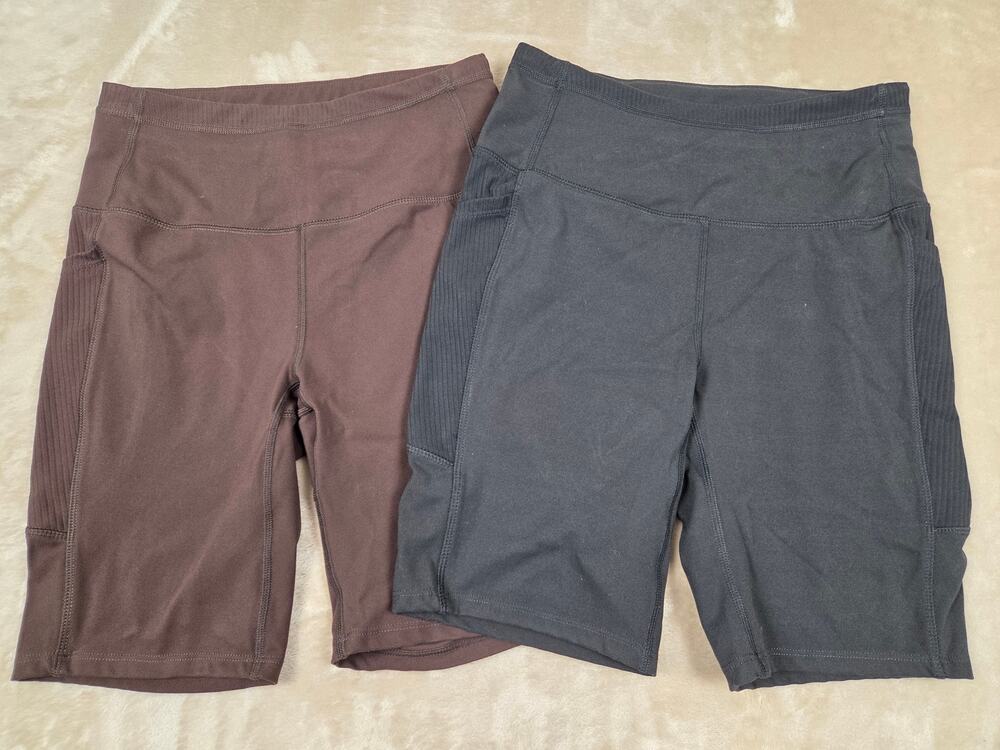 Mondetta 2-pack Ribbed Bike Shorts Brown & Black